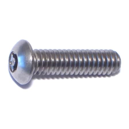 Midwest Fastener 1/4"-20 x 1 in Torx Button Machine Screw, Plain 18-8 Stainless Steel, 8 PK 77775